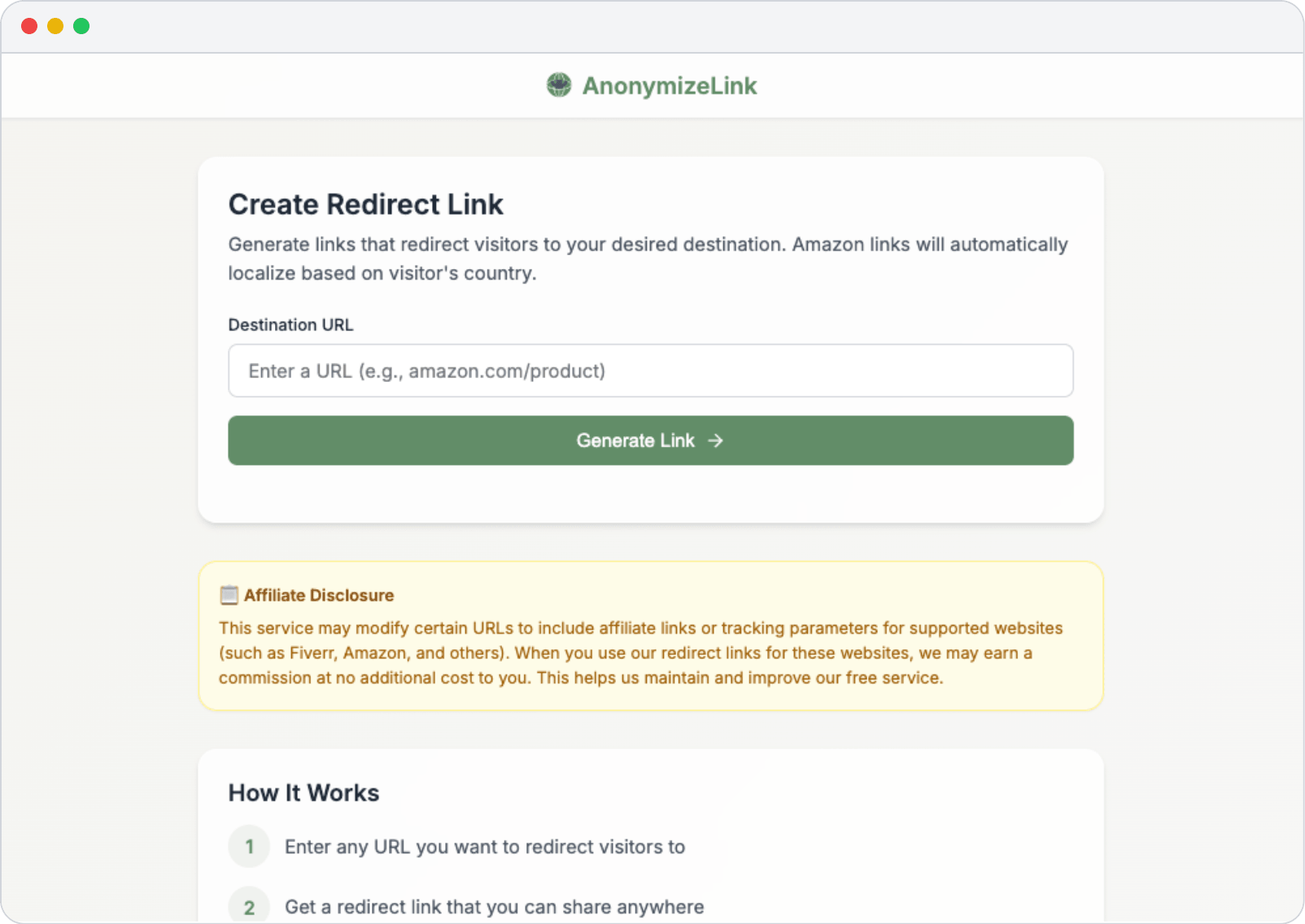 AnonymizeLink — URL Tools