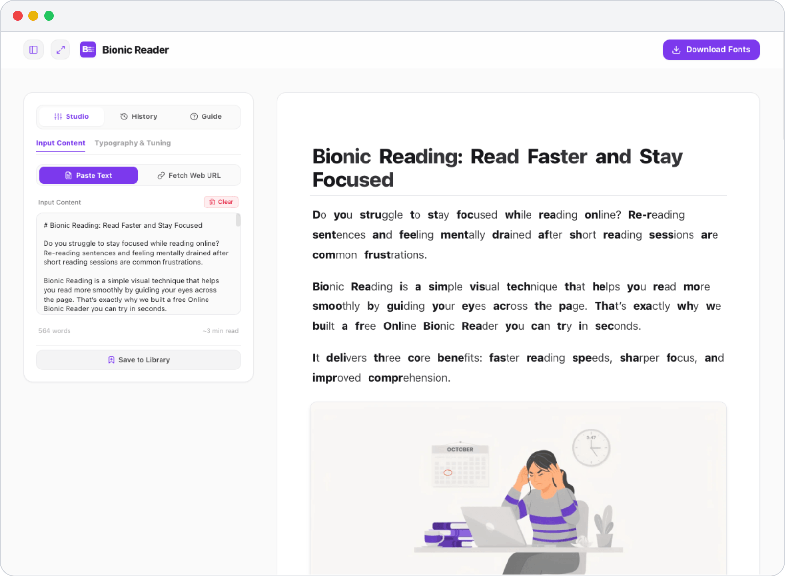 Bionic Reader — Reading