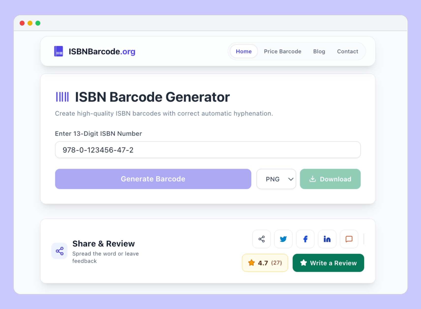 ISBNBarcode.org — ISBN Tools