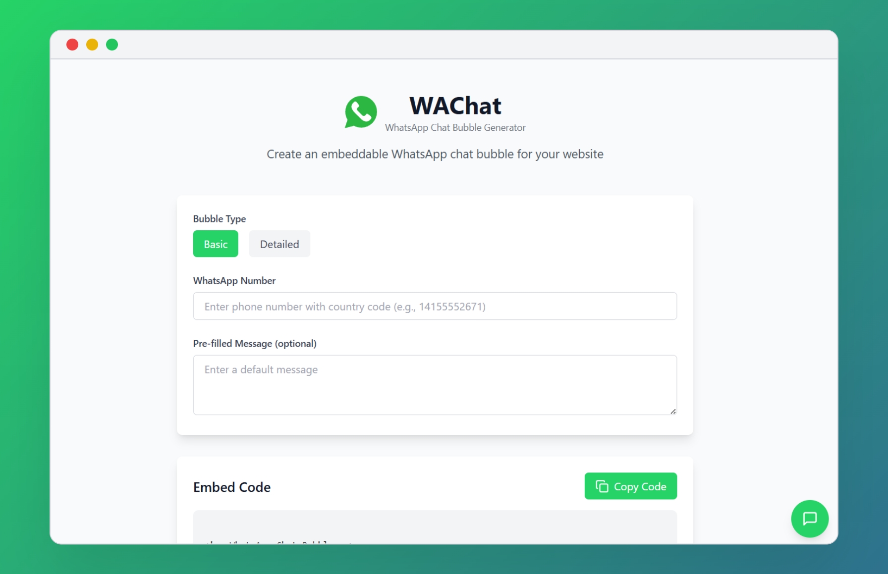 WhatsApp Chat Bubble